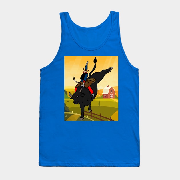 Rodeo Riding On A Bull Tank Top by flofin